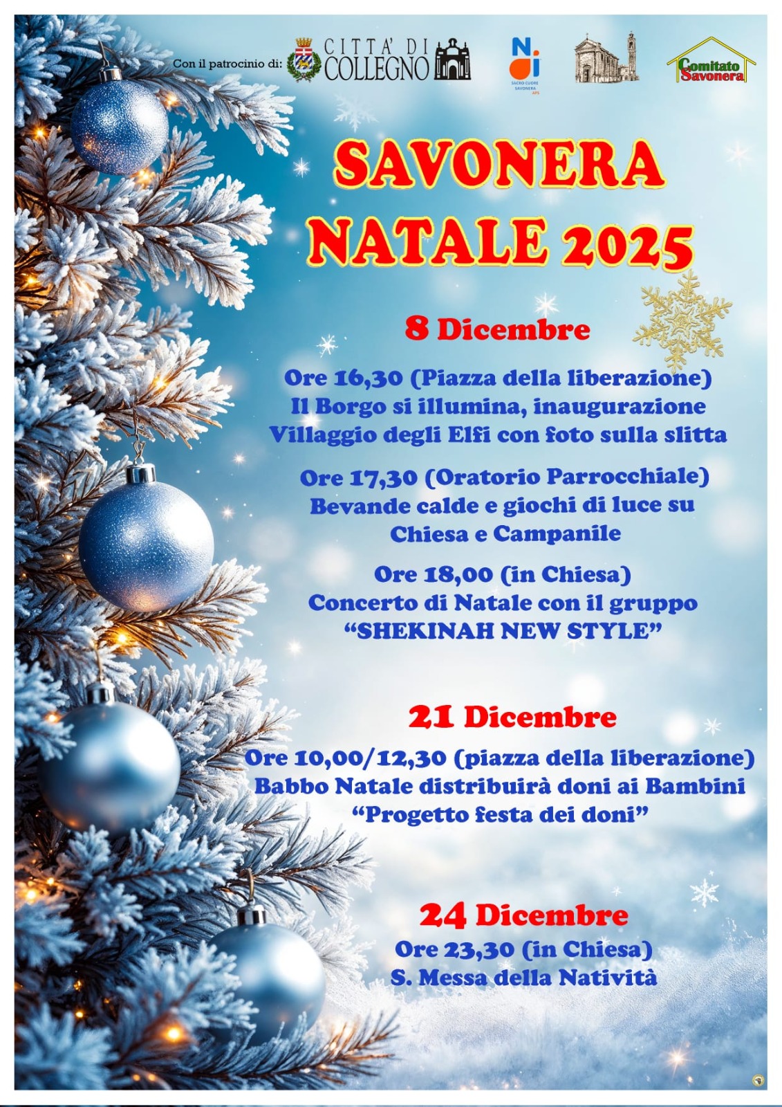 Locandina eventi Natale quartiere Savonera